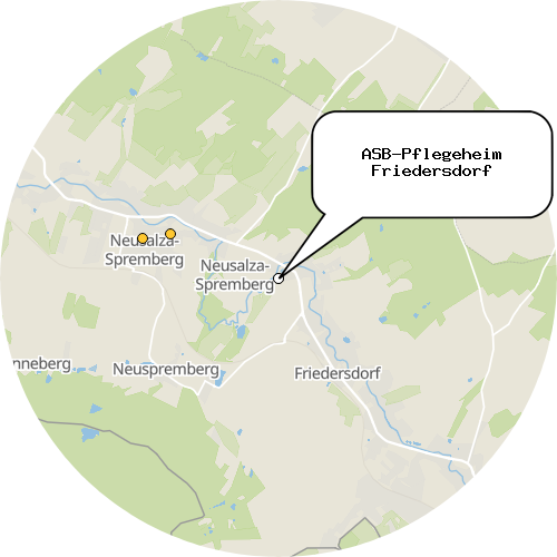Kartenausschnitt für die Firma ASB-Pflegeheim Friedersdorf
