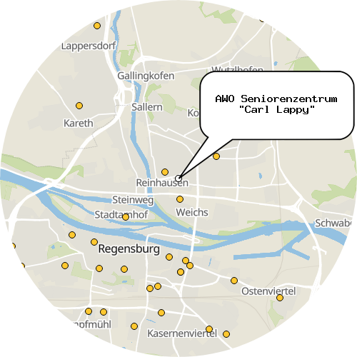 Kartenausschnitt für die Firma AWO Seniorenzentrum "Carl Lappy"