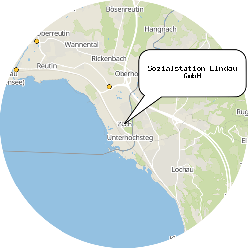 Kartenausschnitt für die Firma Sozialstation Lindau GmbH