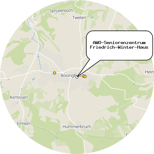 Kartenausschnitt für die Firma AWO-Seniorenzentrum Friedrich-Winter-Haus