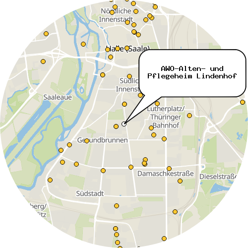 Kartenausschnitt für die Firma AWO-Alten- und Pflegeheim Lindenhof