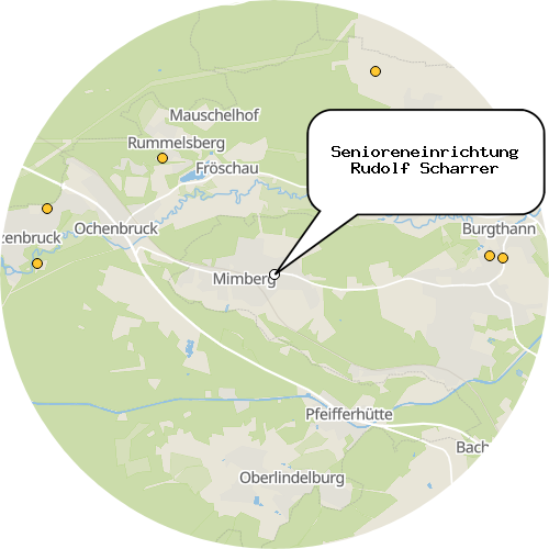 Kartenausschnitt für die Firma Senioreneinrichtung Rudolf Scharrer