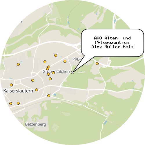 Kartenausschnitt für die Firma AWO-Alten- und Pflegezentrum Alex-Müller-Heim