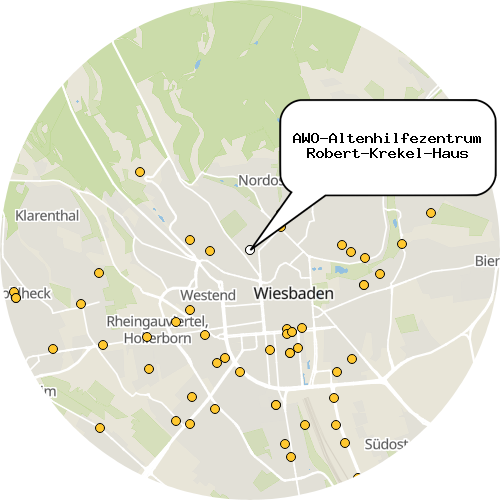 Kartenausschnitt für die Firma AWO-Altenhilfezentrum Robert-Krekel-Haus