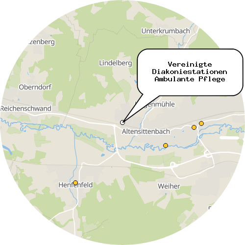Kartenausschnitt für die Firma Vereinigte Diakoniestationen Ambulante Pflege