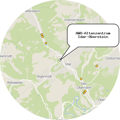 Kartenausschnitt für die Firma AWO-Altenzentrum Idar-Oberstein