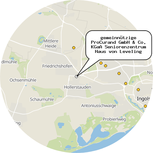 Kartenausschnitt für die Firma gemeinnützige ProCurand GmbH & Co. KGaA Seniorenzentrum Haus von Leveling