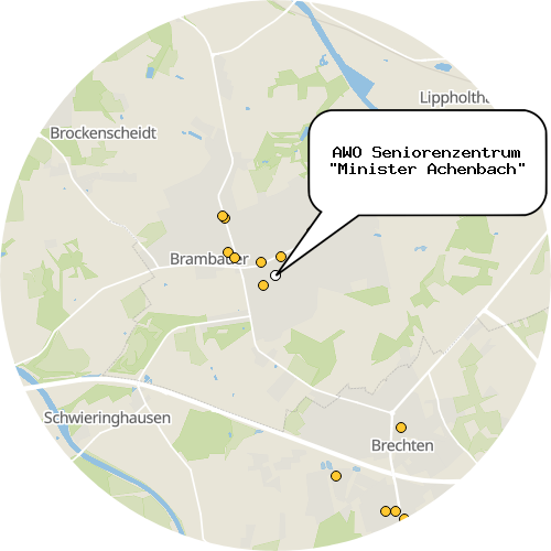 Kartenausschnitt für die Firma AWO Seniorenzentrum "Minister Achenbach"