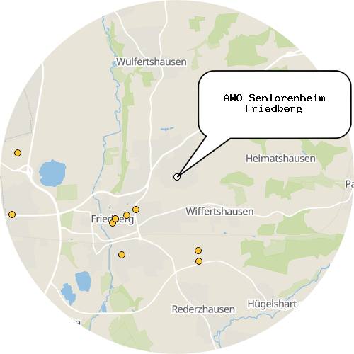 Kartenausschnitt für die Firma AWO Seniorenheim Friedberg