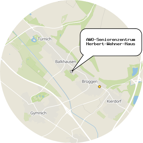 Kartenausschnitt für die Firma AWO-Seniorenzentrum Herbert-Wehner-Haus