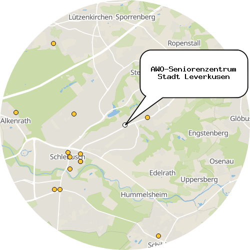 Kartenausschnitt für die Firma AWO-Seniorenzentrum Stadt Leverkusen