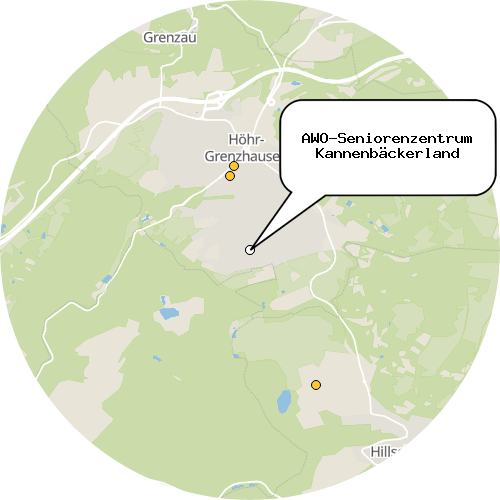 Kartenausschnitt für die Firma AWO-Seniorenzentrum Kannenbäckerland