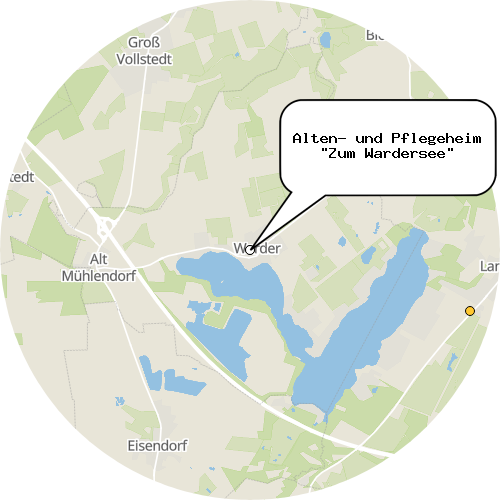 Kartenausschnitt für die Firma Alten- und Pflegeheim "Zum Wardersee"