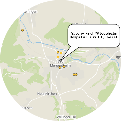 Kartenausschnitt für die Firma Alten- und Pflegeheim Hospital zum Hl. Geist