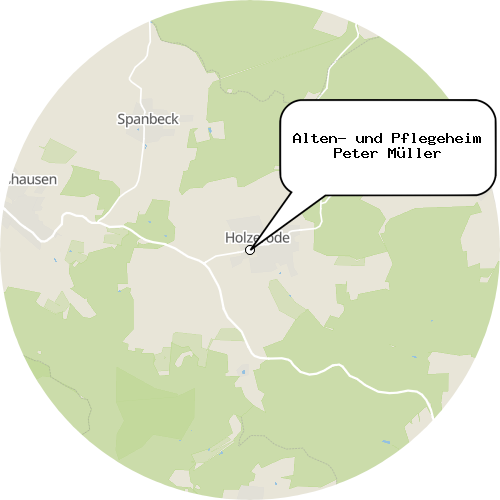 Kartenausschnitt für die Firma Alten- und Pflegeheim Peter Müller