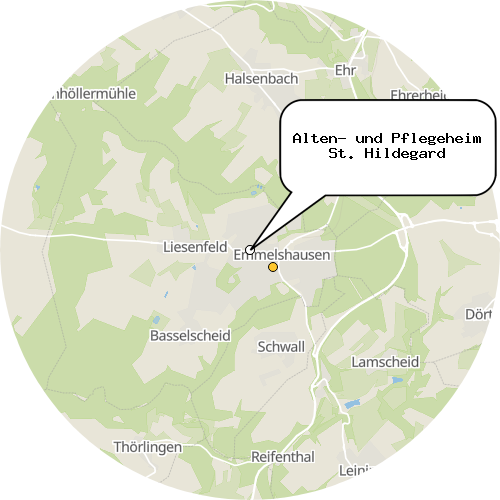 Kartenausschnitt für die Firma Alten- und Pflegeheim St. Hildegard