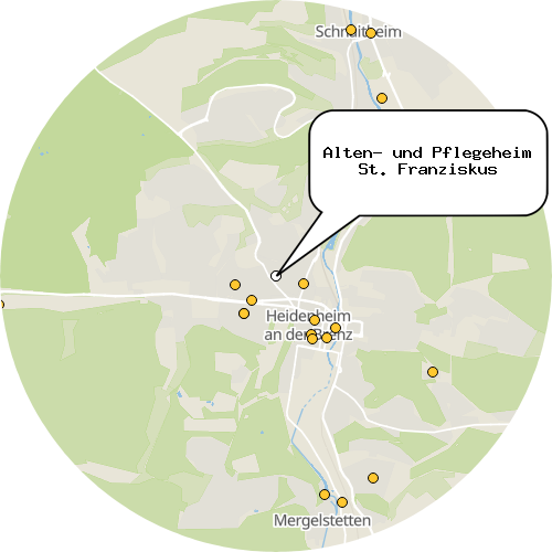 Kartenausschnitt für die Firma Alten- und Pflegeheim St. Franziskus
