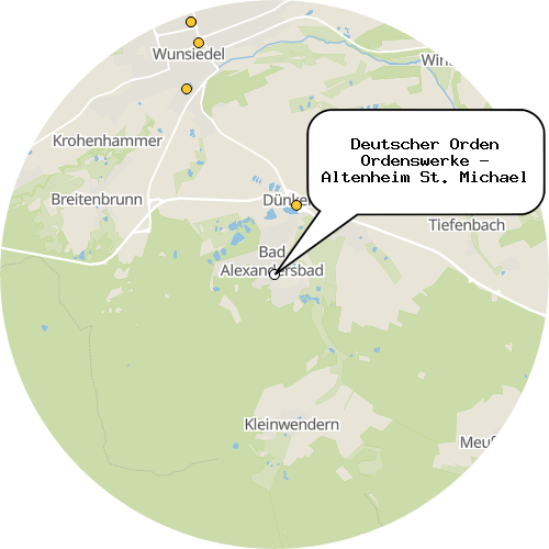 Kartenausschnitt für die Firma Deutscher Orden Ordenswerke - Altenheim St. Michael