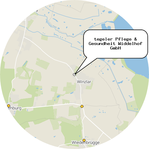 Kartenausschnitt für die Firma tegeler Pflege & Gesundheit Widdelhof GmbH
