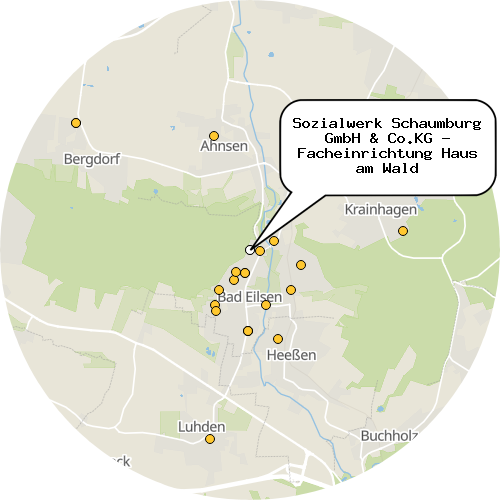 Kartenausschnitt für die Firma Sozialwerk Schaumburg GmbH & Co.KG - Facheinrichtung Haus am Wald