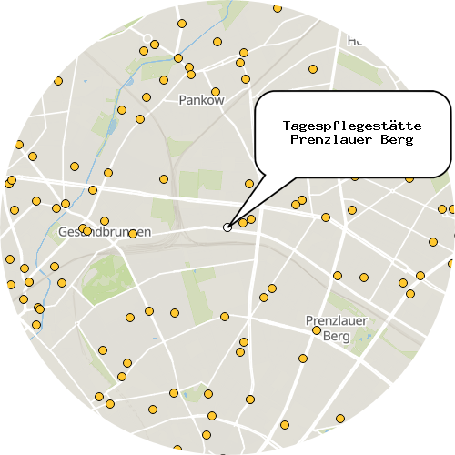 Kartenausschnitt für die Firma Tagespflegestätte Prenzlauer Berg