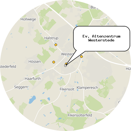 Kartenausschnitt für die Firma Ev. Altenzentrum Westerstede