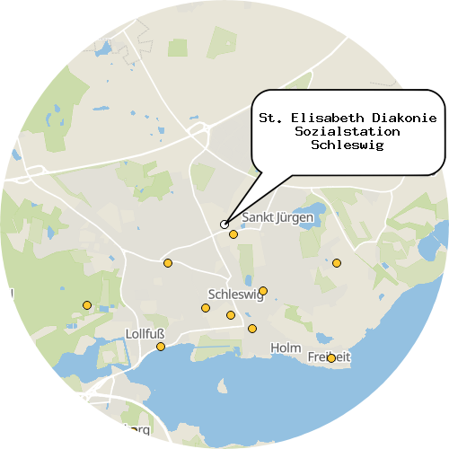 Kartenausschnitt für die Firma St. Elisabeth Diakonie Sozialstation Schleswig