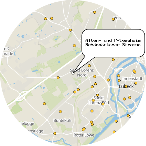 Kartenausschnitt für die Firma Alten- und Pflegeheim Schönböckener Strasse