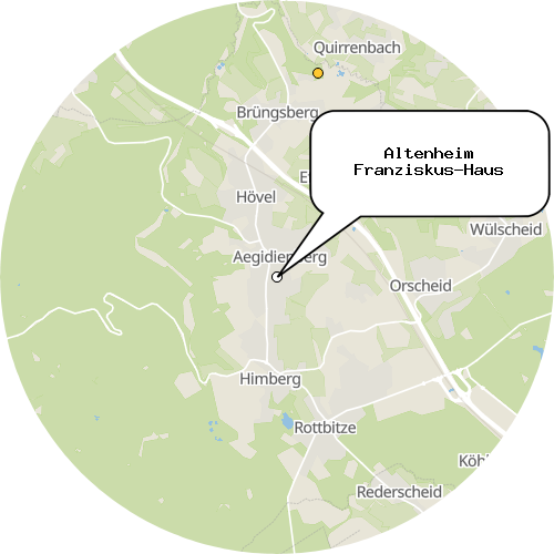 Kartenausschnitt für die Firma Altenheim Franziskus-Haus