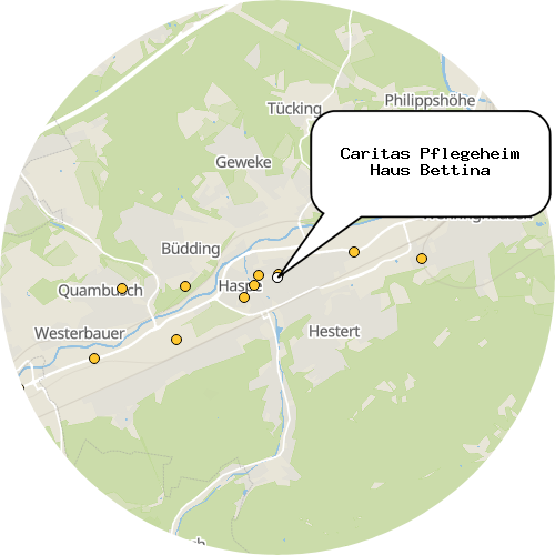 Kartenausschnitt für die Firma Caritas Pflegeheim Haus Bettina