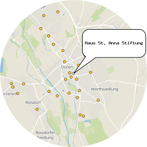 Kartenausschnitt für die Firma Haus St. Anna Stiftung