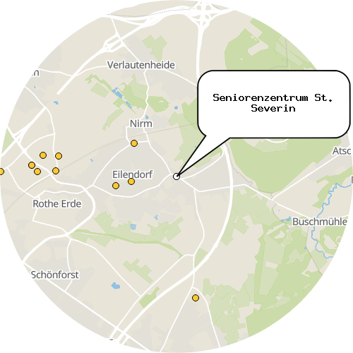 Kartenausschnitt für die Firma Seniorenzentrum St. Severin