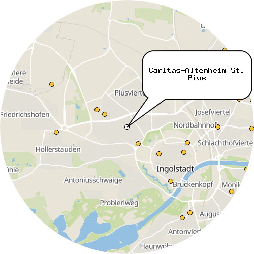 Kartenausschnitt für die Firma Caritas-Altenheim St. Pius