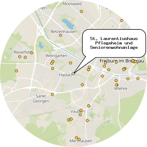 Kartenausschnitt für die Firma St. Laurentiushaus Pflegeheim und Seniorenwohnanlage