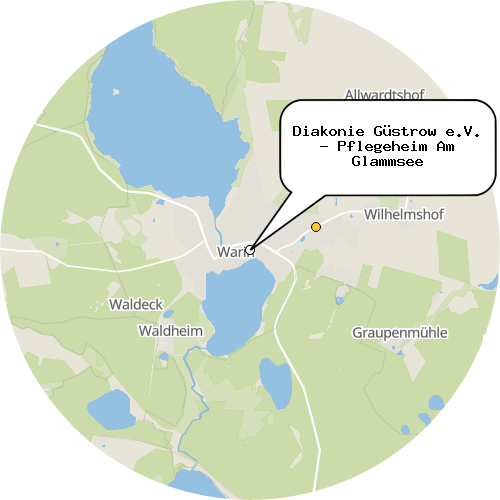 Kartenausschnitt für die Firma Diakonie Güstrow e.V. - Pflegeheim Am Glammsee