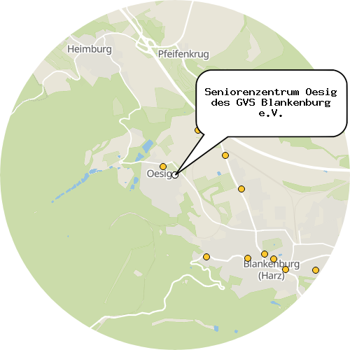 Kartenausschnitt für die Firma Seniorenzentrum Oesig des GVS Blankenburg e.V.