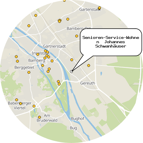 Kartenausschnitt für die Firma Senioren-Service-Wohnen  Johannes Schwanhäuser