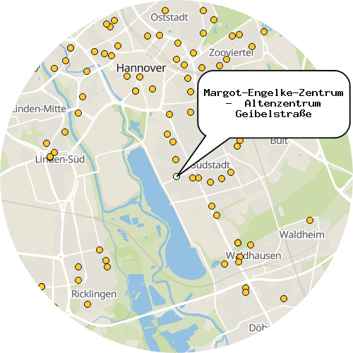 Kartenausschnitt für die Firma Margot-Engelke-Zentrum -  Altenzentrum Geibelstraße
