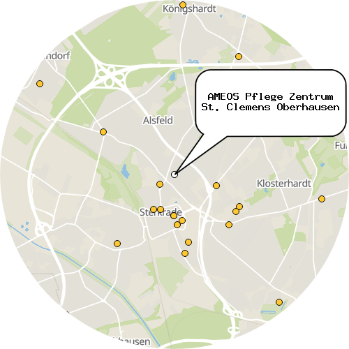 Kartenausschnitt für die Firma AMEOS Pflege Zentrum St. Clemens Oberhausen