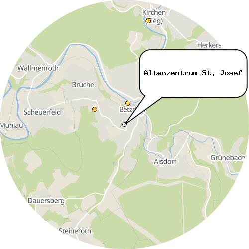 Kartenausschnitt für die Firma Altenzentrum St. Josef