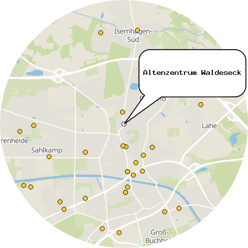 Kartenausschnitt für die Firma Altenzentrum Waldeseck
