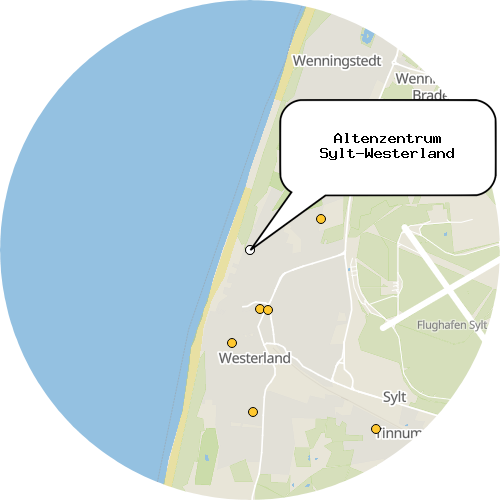 Kartenausschnitt für die Firma Altenzentrum Sylt-Westerland