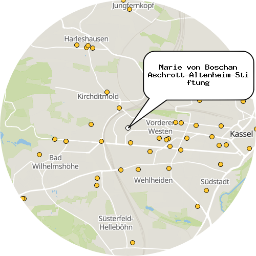 Kartenausschnitt für die Firma Marie von Boschan Aschrott-Altenheim-Stiftung