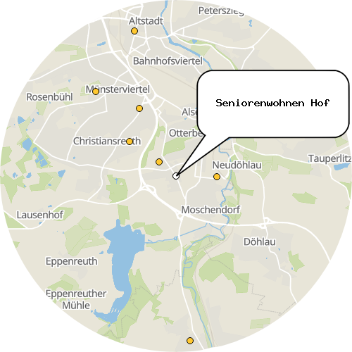 Kartenausschnitt für die Firma Seniorenwohnen Hof