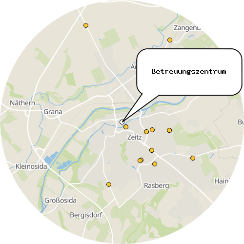 Kartenausschnitt für die Firma Betreuungszentrum