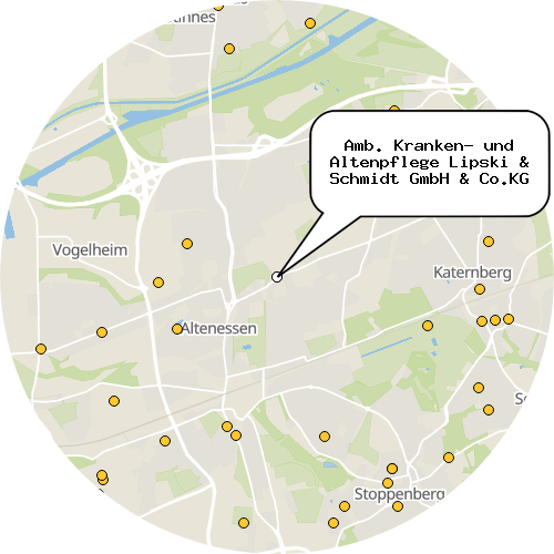 Kartenausschnitt für die Firma Amb. Kranken- und Altenpflege Lipski & Schmidt GmbH & Co.KG