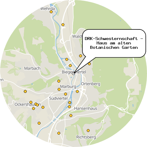 Kartenausschnitt für die Firma DRK-Schwesternschaft - Haus am alten Botanischen Garten