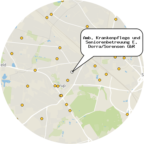 Kartenausschnitt für die Firma Amb. Krankenpflege und Seniorenbetreuung E. Dorra/Sorensen GbR