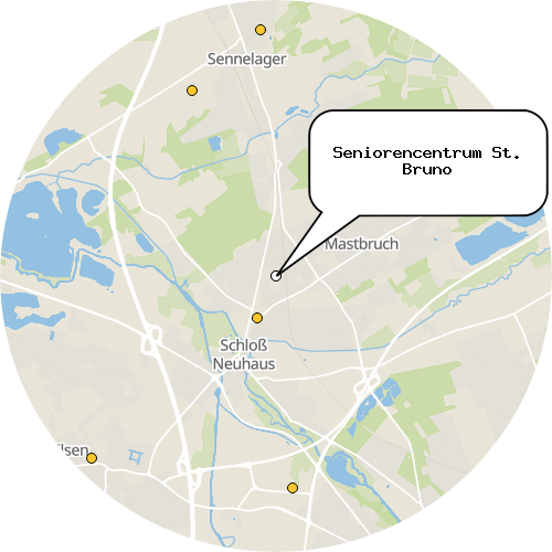 Kartenausschnitt für die Firma Seniorencentrum St. Bruno
