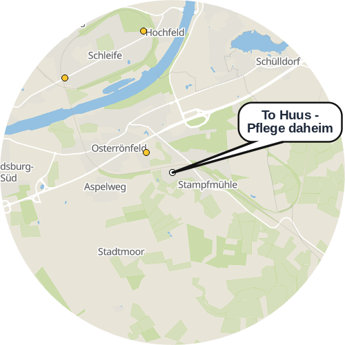 Kartenausschnitt für die Firma To Huus - Pflege daheim